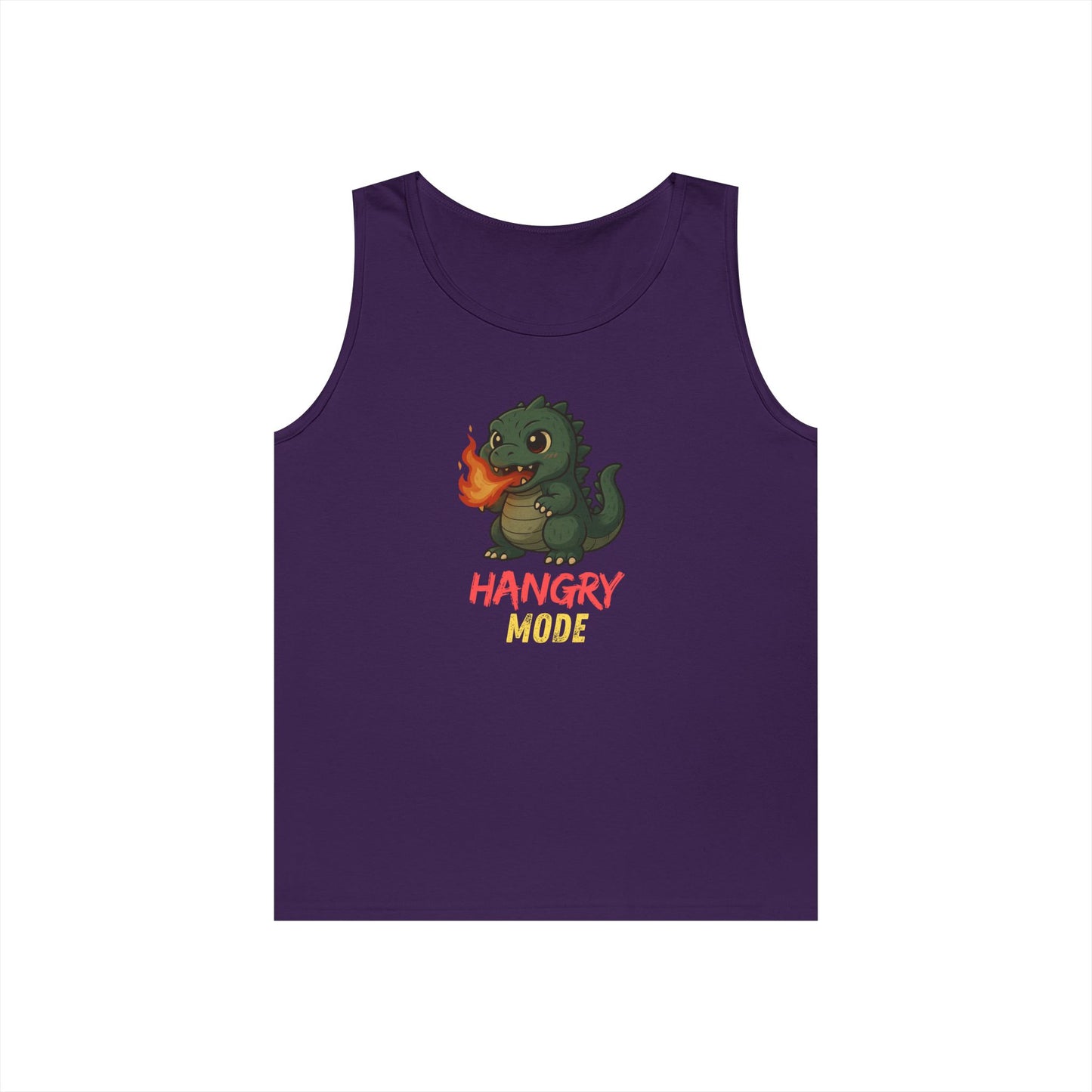 Hangry Mode Dino Tank Top - Hangry Mode, Unisex Cotton Sleeveless Shirt, Gift for Dinosaurs Lovers, Summer Apparel, Casual Wear