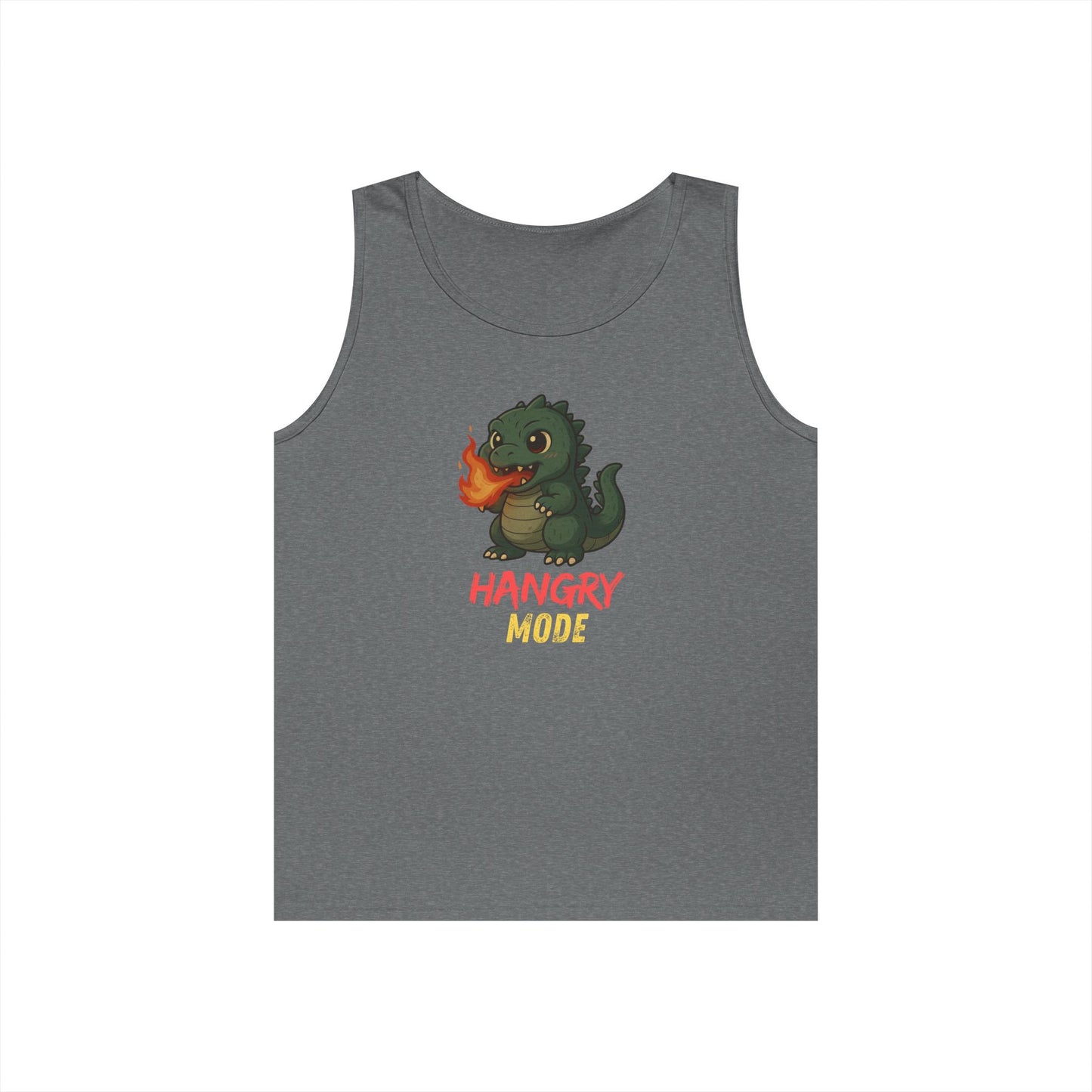 Hangry Mode Dino Tank Top - Hangry Mode, Unisex Cotton Sleeveless Shirt, Gift for Dinosaurs Lovers, Summer Apparel, Casual Wear