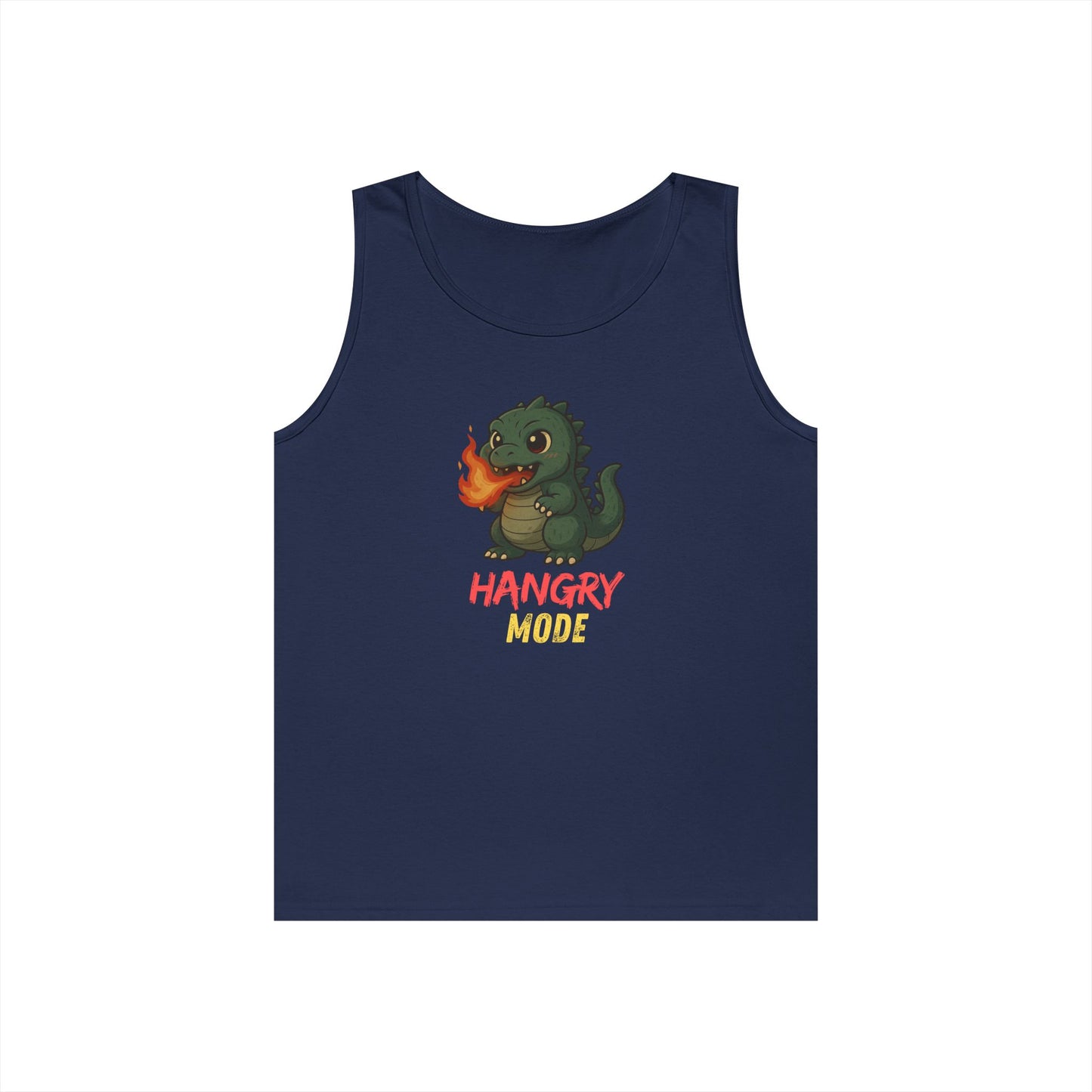 Hangry Mode Dino Tank Top - Hangry Mode, Unisex Cotton Sleeveless Shirt, Gift for Dinosaurs Lovers, Summer Apparel, Casual Wear