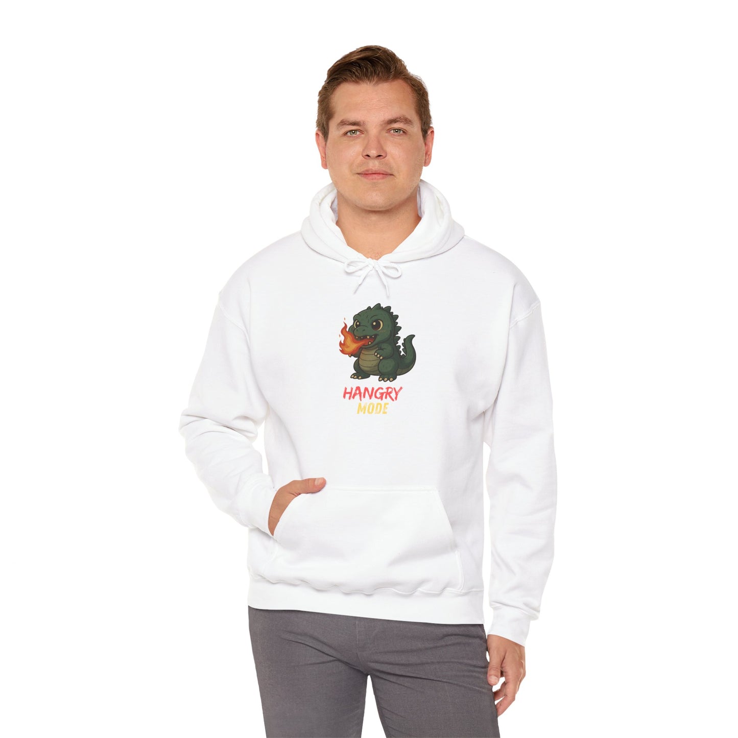 Hangry Mode Dino Unisex Heavy Blend™ Hooded Sweatshirt