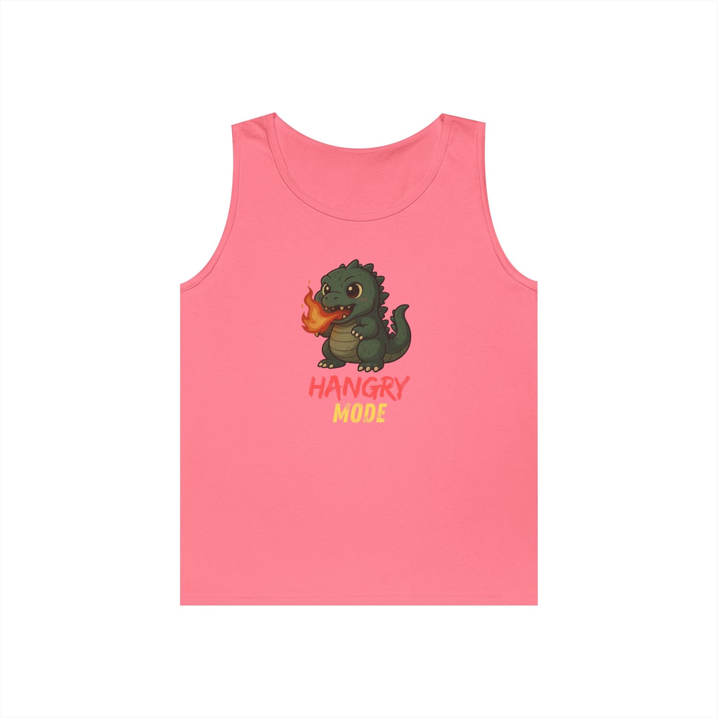 Hangry Mode Dino Tank Top - Hangry Mode, Unisex Cotton Sleeveless Shirt, Gift for Dinosaurs Lovers, Summer Apparel, Casual Wear