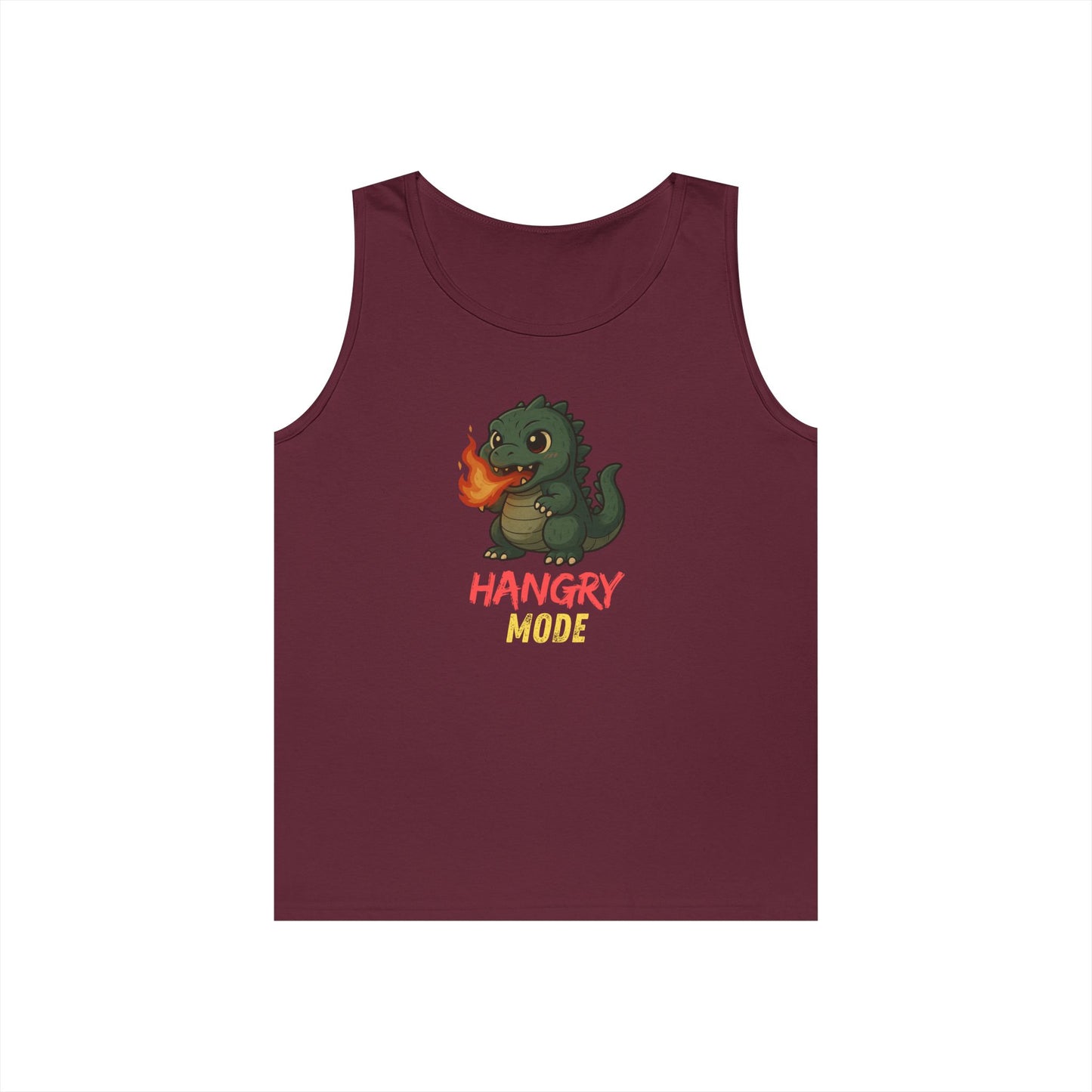 Hangry Mode Dino Tank Top - Hangry Mode, Unisex Cotton Sleeveless Shirt, Gift for Dinosaurs Lovers, Summer Apparel, Casual Wear