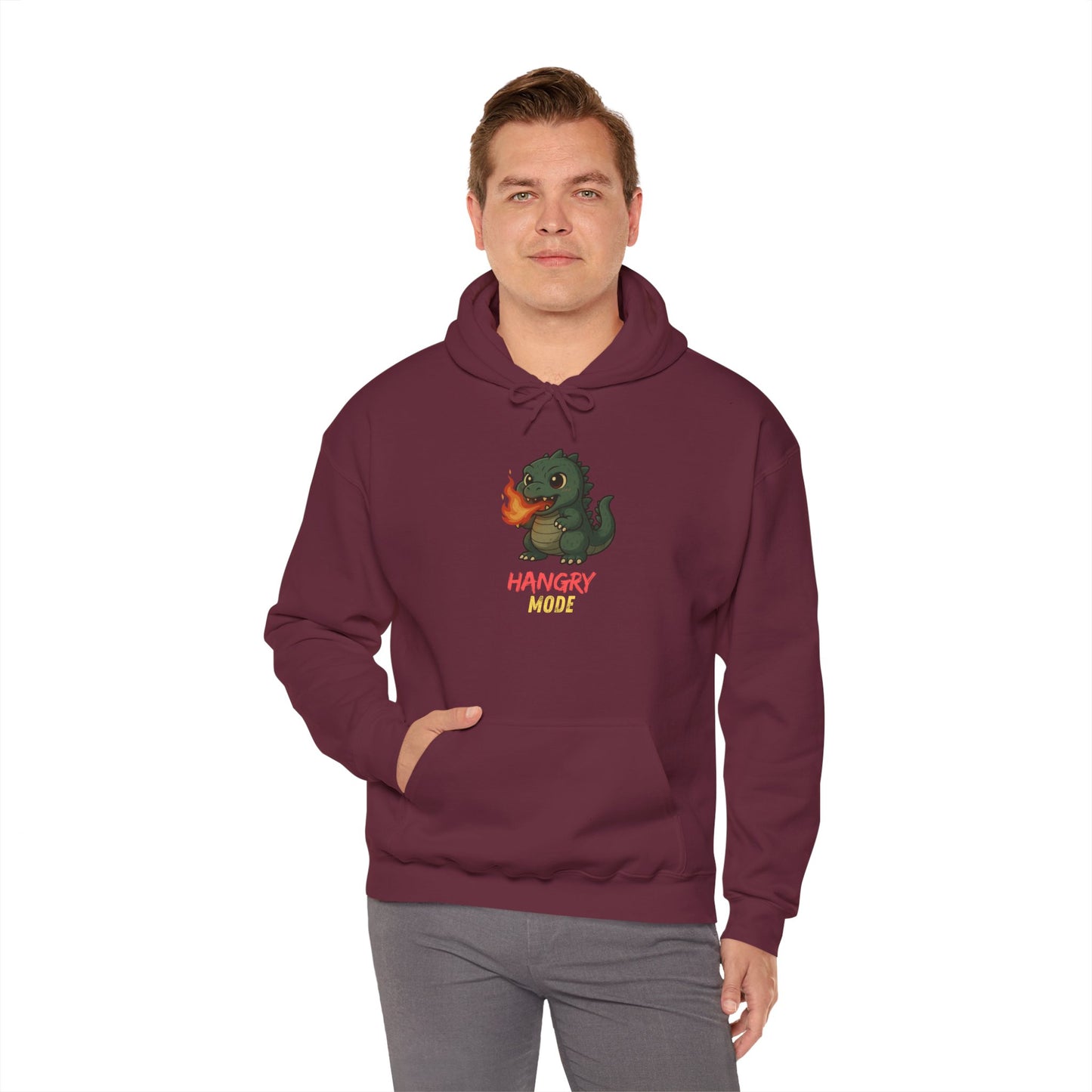 Hangry Mode Dino Unisex Heavy Blend™ Hooded Sweatshirt