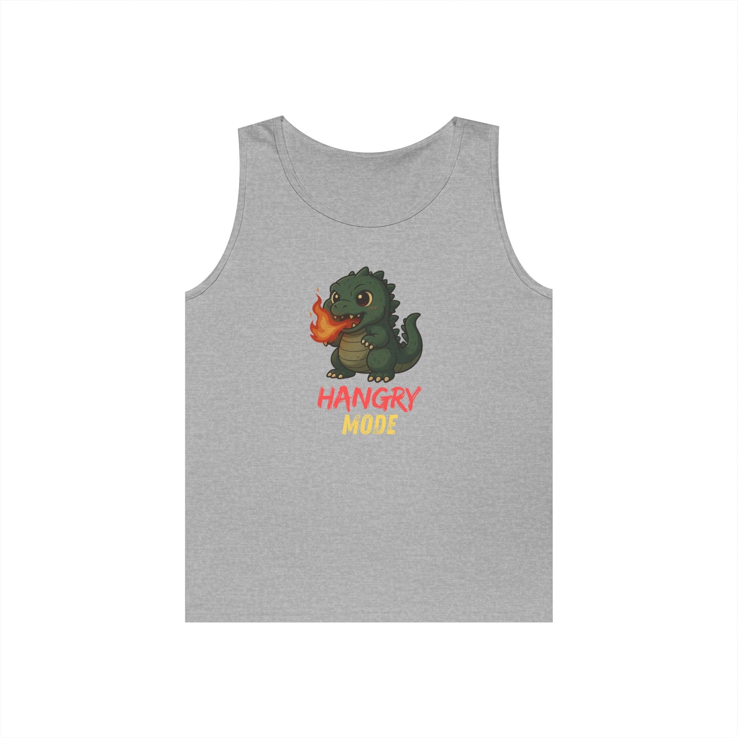 Hangry Mode Dino Tank Top - Hangry Mode, Unisex Cotton Sleeveless Shirt, Gift for Dinosaurs Lovers, Summer Apparel, Casual Wear