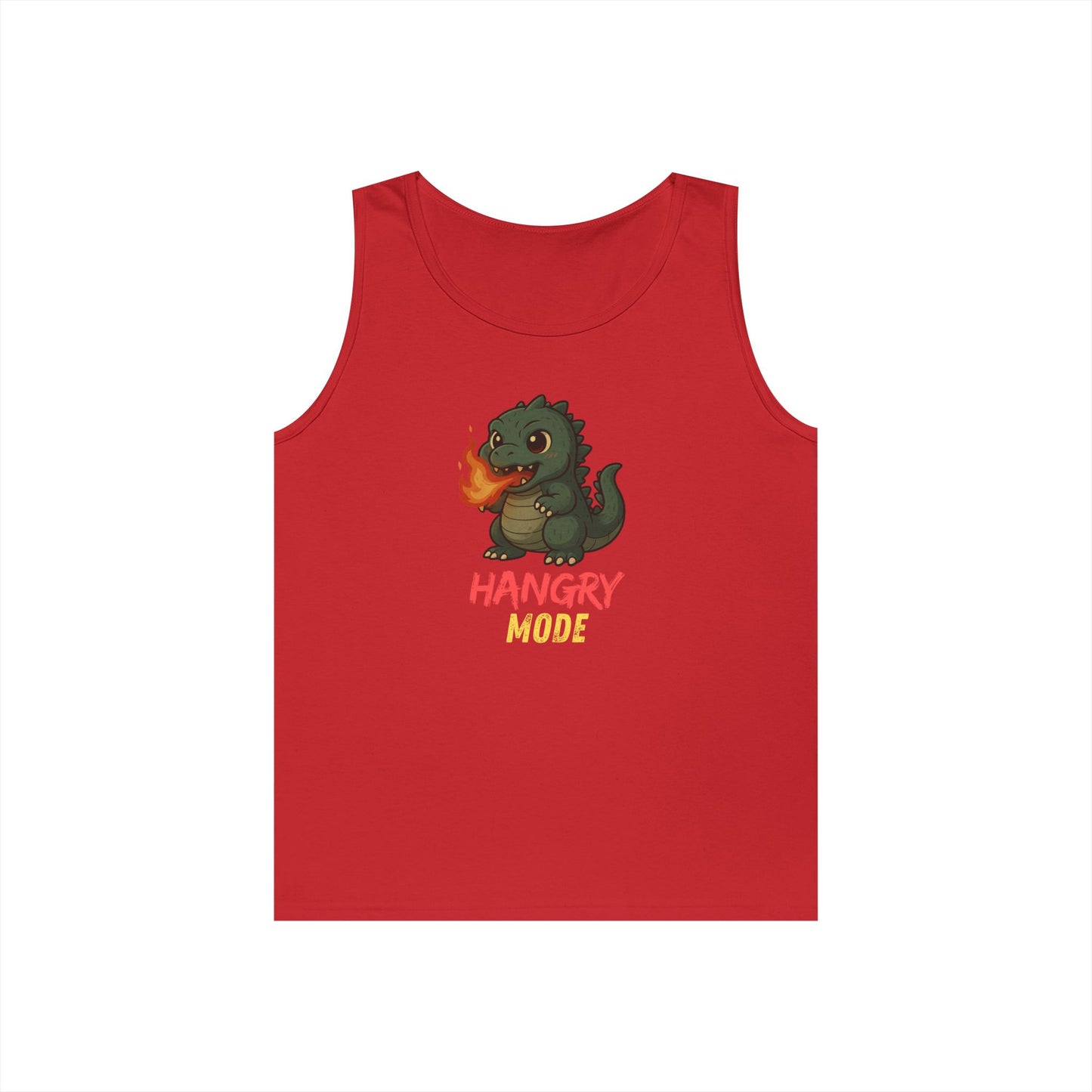 Hangry Mode Dino Tank Top - Hangry Mode, Unisex Cotton Sleeveless Shirt, Gift for Dinosaurs Lovers, Summer Apparel, Casual Wear