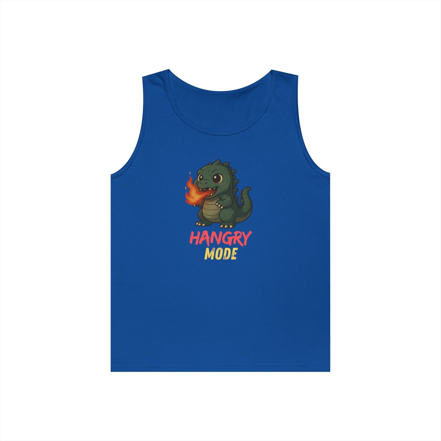 Hangry Mode Dino Tank Top - Hangry Mode, Unisex Cotton Sleeveless Shirt, Gift for Dinosaurs Lovers, Summer Apparel, Casual Wear