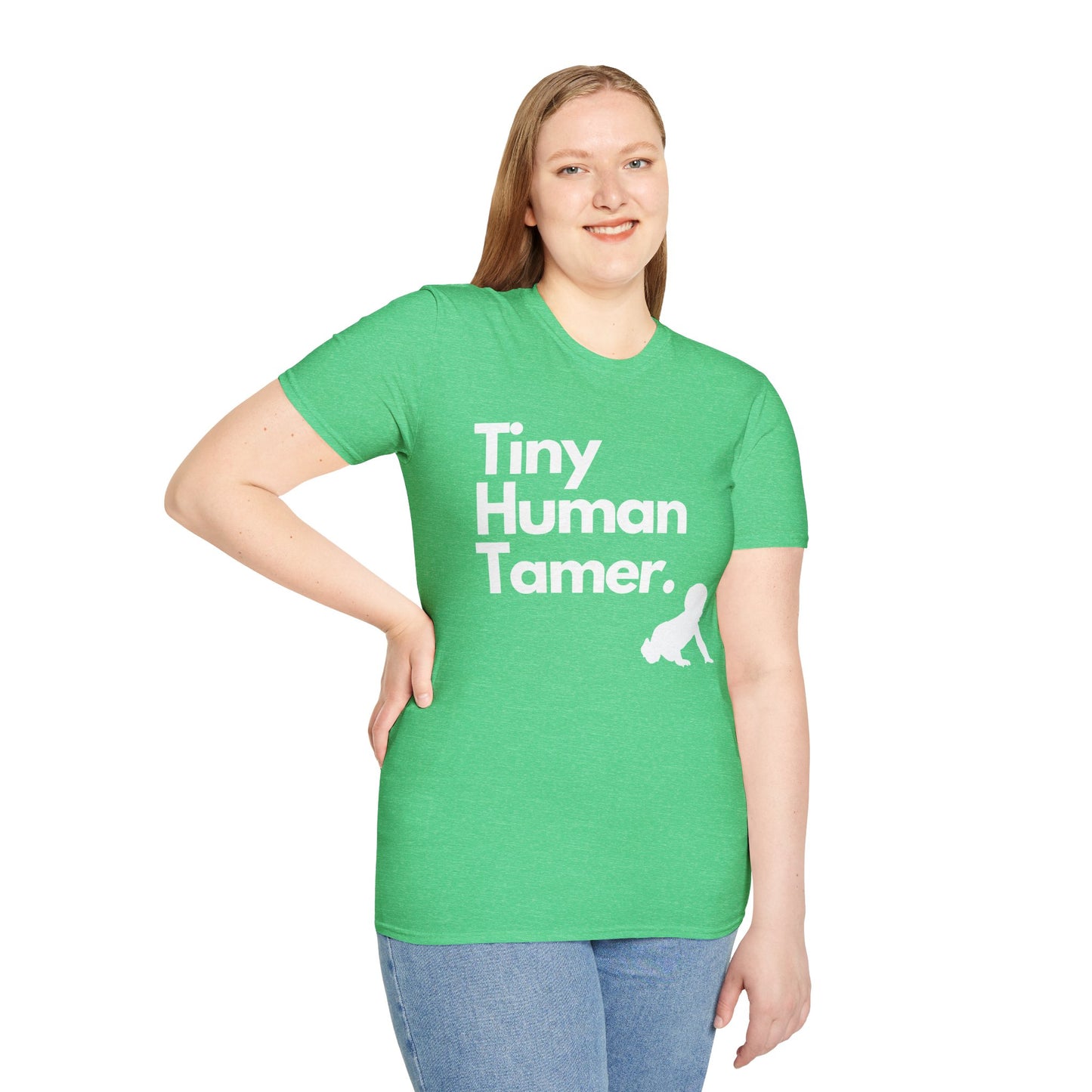 Tiny Human Tamer W/ White Design - Unisex Softstyle T-Shirt