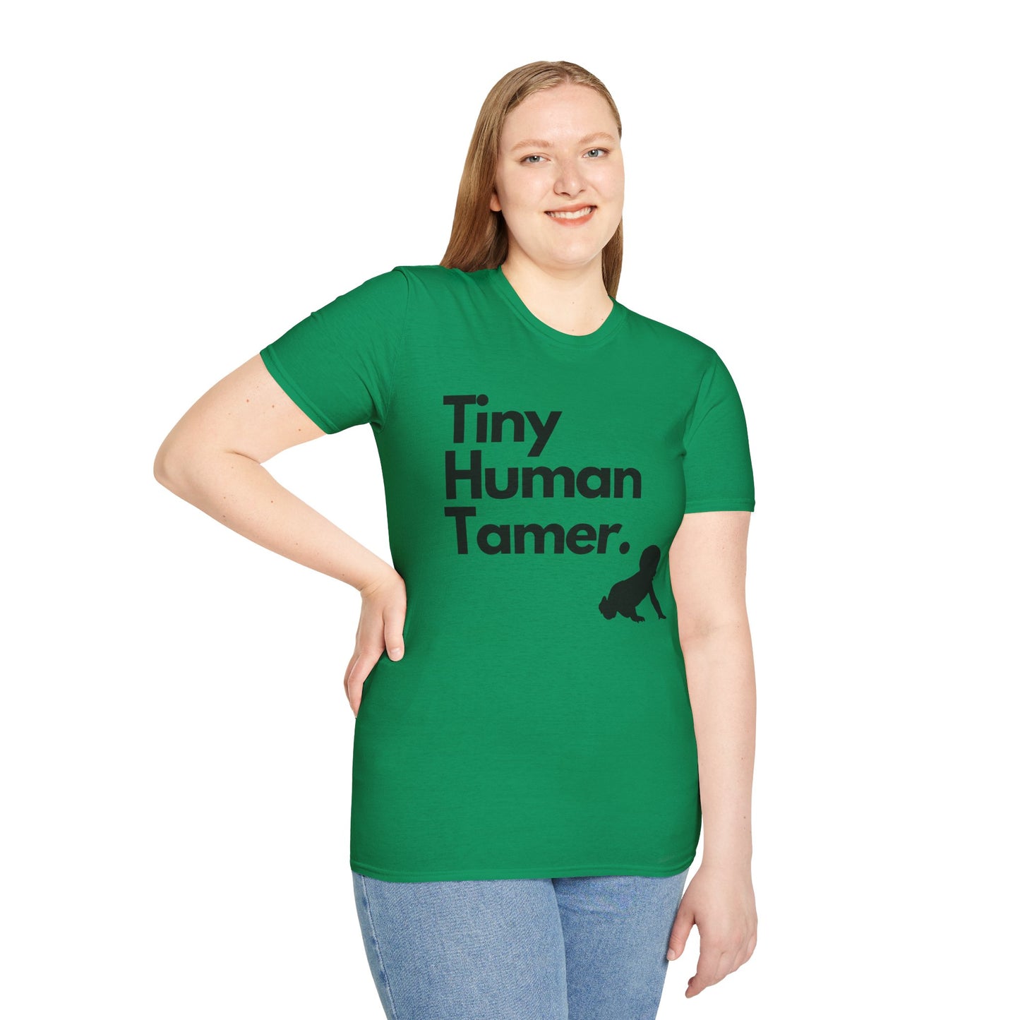 Tiny Human Tamer W/ Black Design - Unisex Softstyle T-Shirt