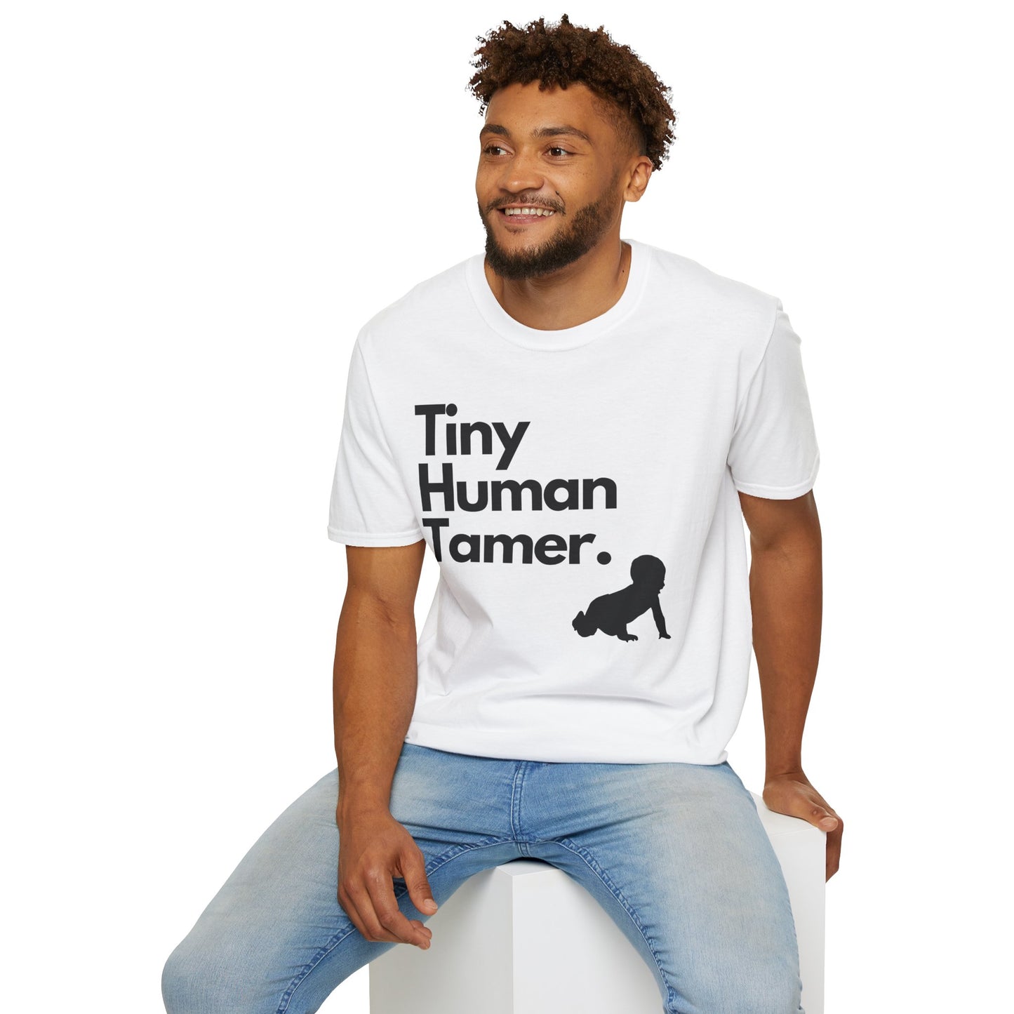 Tiny Human Tamer W/ Black Design - Unisex Softstyle T-Shirt