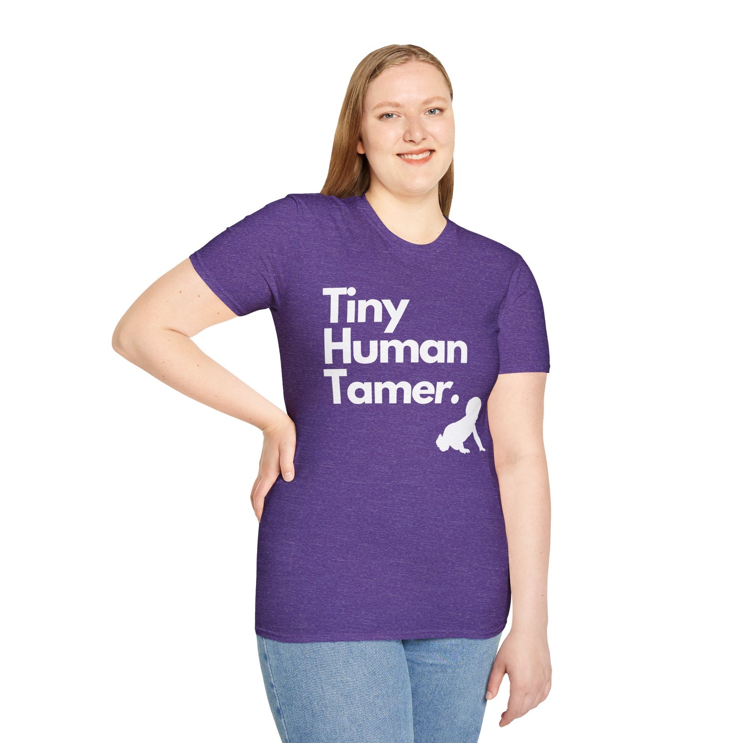 Tiny Human Tamer W/ White Design - Unisex Softstyle T-Shirt