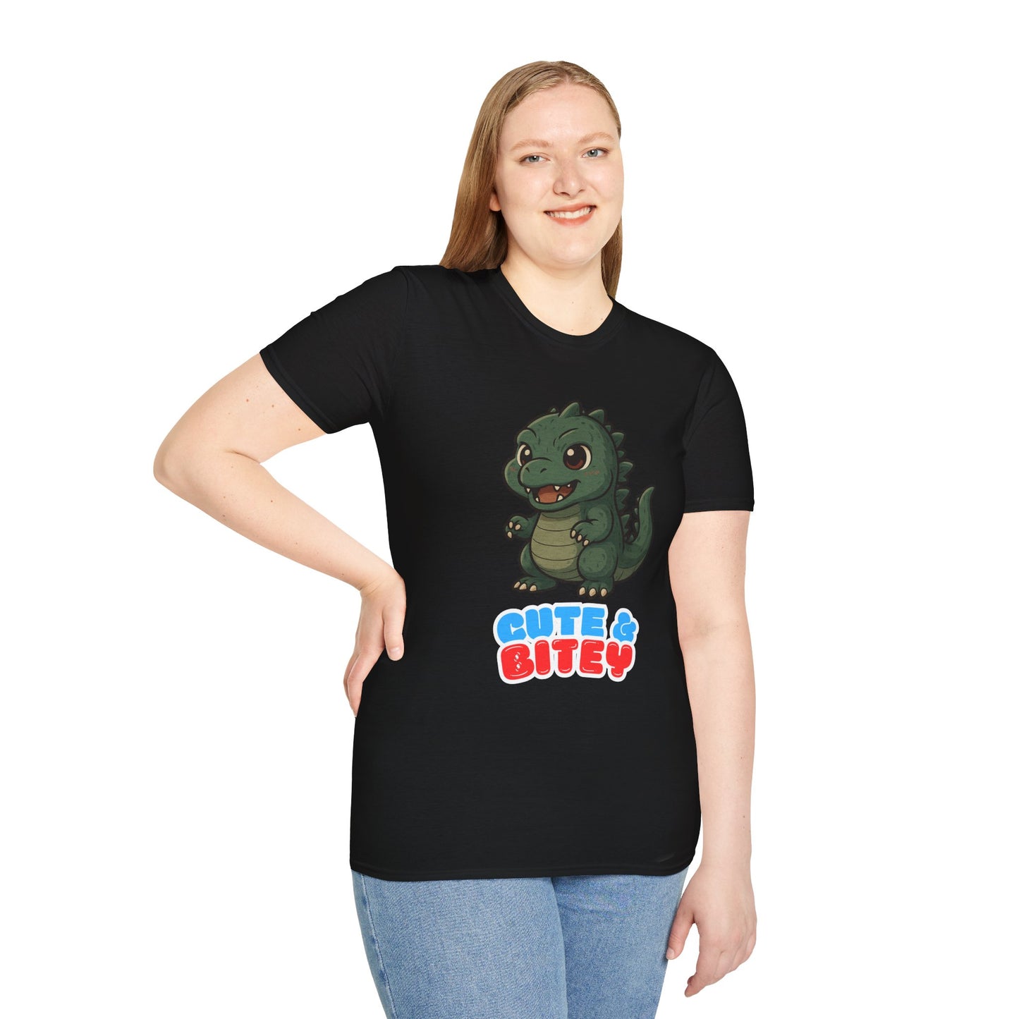Cute & Bitey /W White Outline - Unisex Softstyle T-Shirt