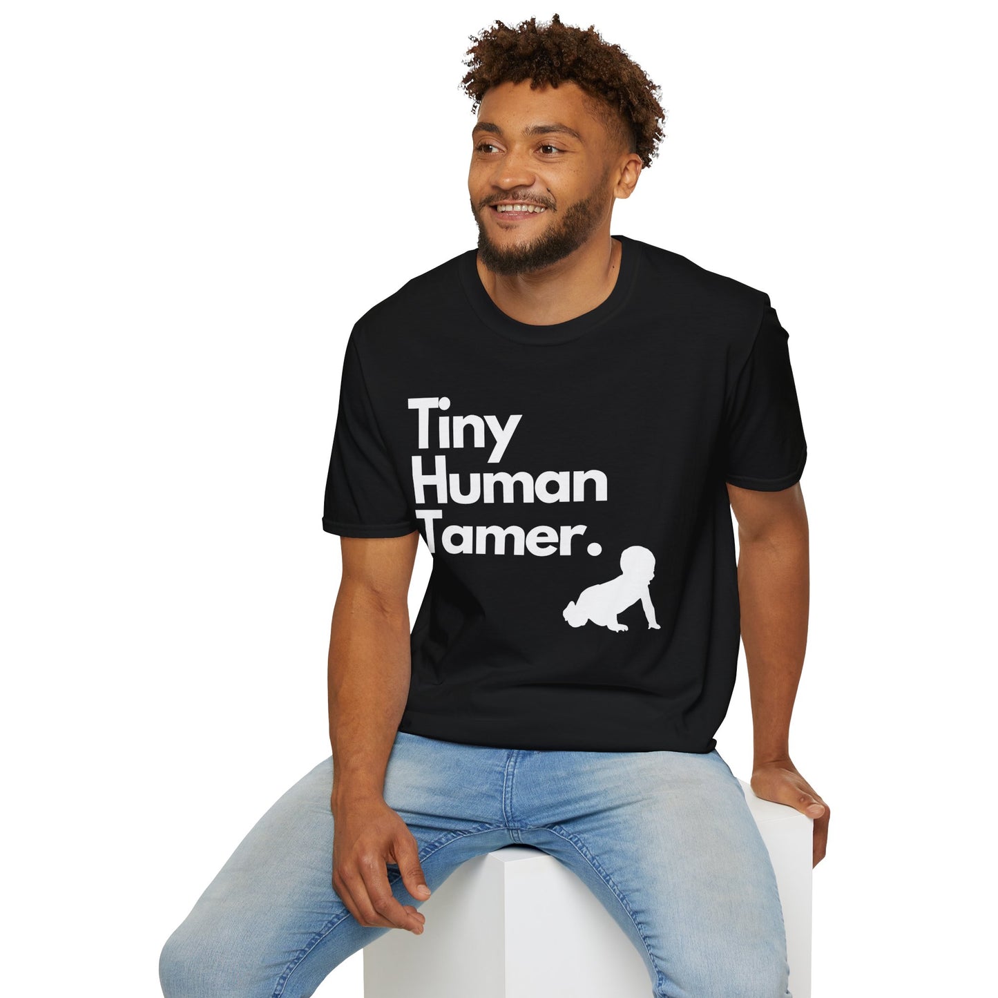 Tiny Human Tamer W/ White Design - Unisex Softstyle T-Shirt