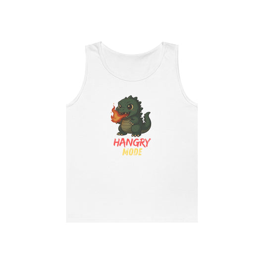Hangry Mode Dino Tank Top - Hangry Mode, Unisex Cotton Sleeveless Shirt, Gift for Dinosaurs Lovers, Summer Apparel, Casual Wear