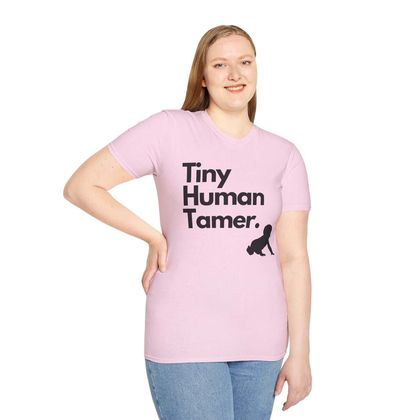 Tiny Human Tamer W/ Black Design - Unisex Softstyle T-Shirt