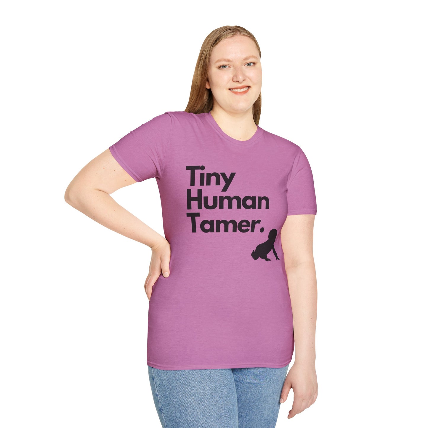 Tiny Human Tamer W/ Black Design - Unisex Softstyle T-Shirt