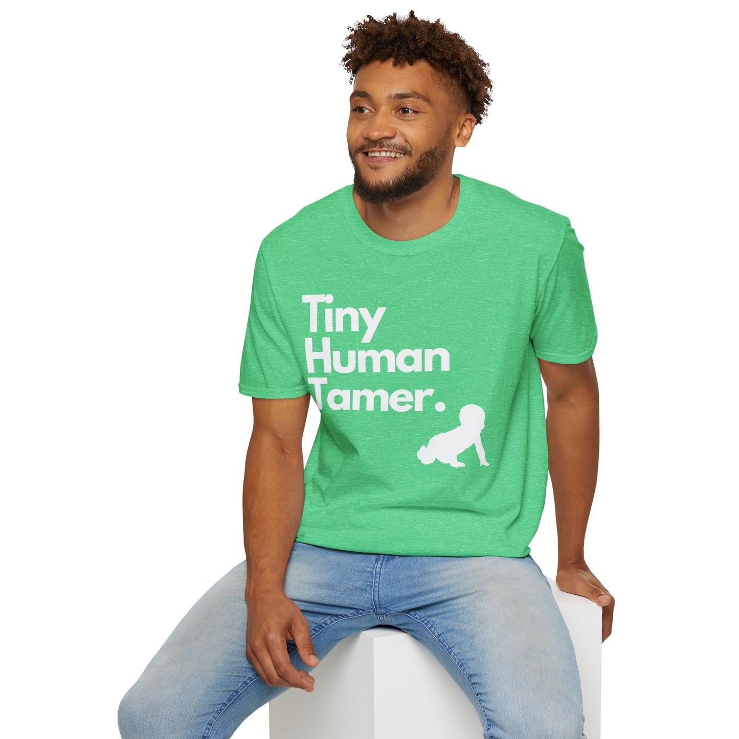 Tiny Human Tamer W/ White Design - Unisex Softstyle T-Shirt