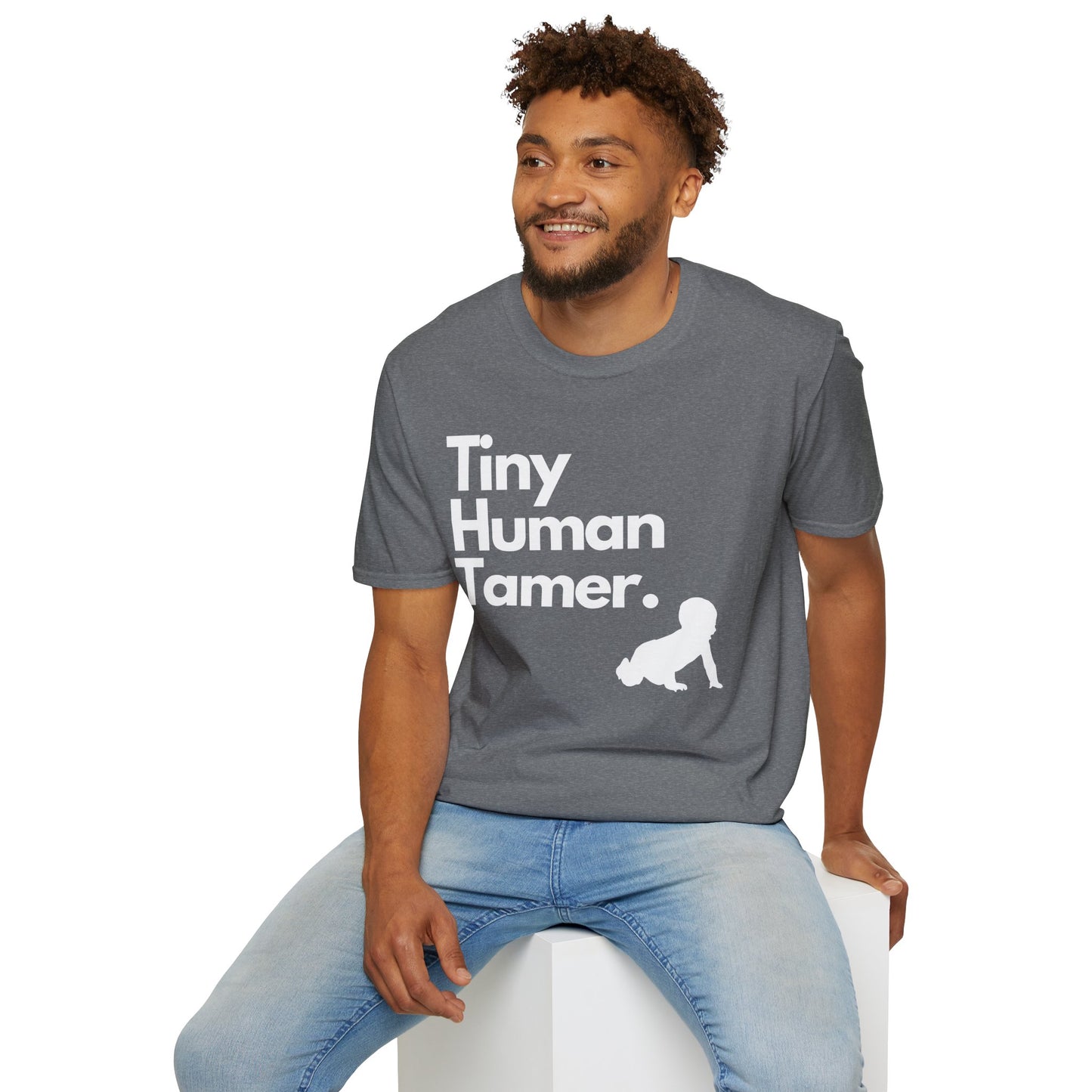 Tiny Human Tamer W/ White Design - Unisex Softstyle T-Shirt