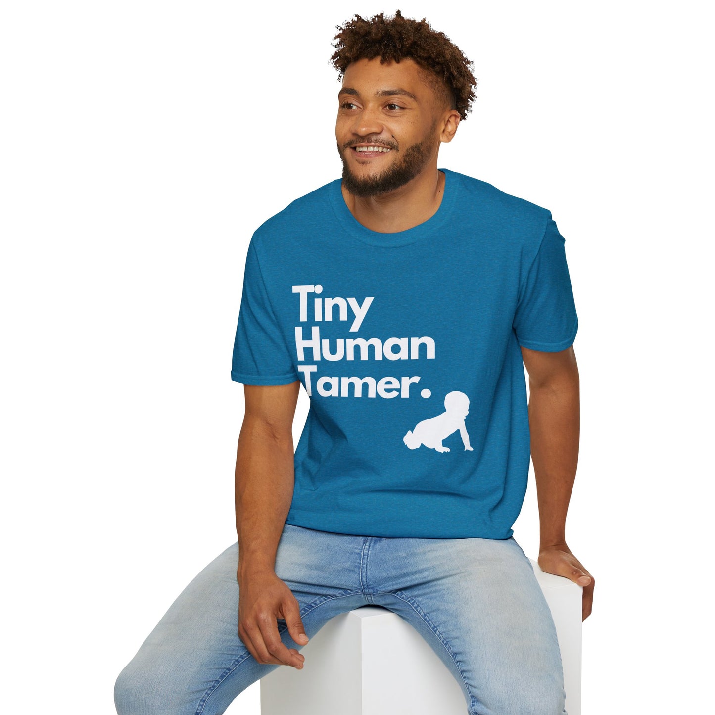 Tiny Human Tamer W/ White Design - Unisex Softstyle T-Shirt
