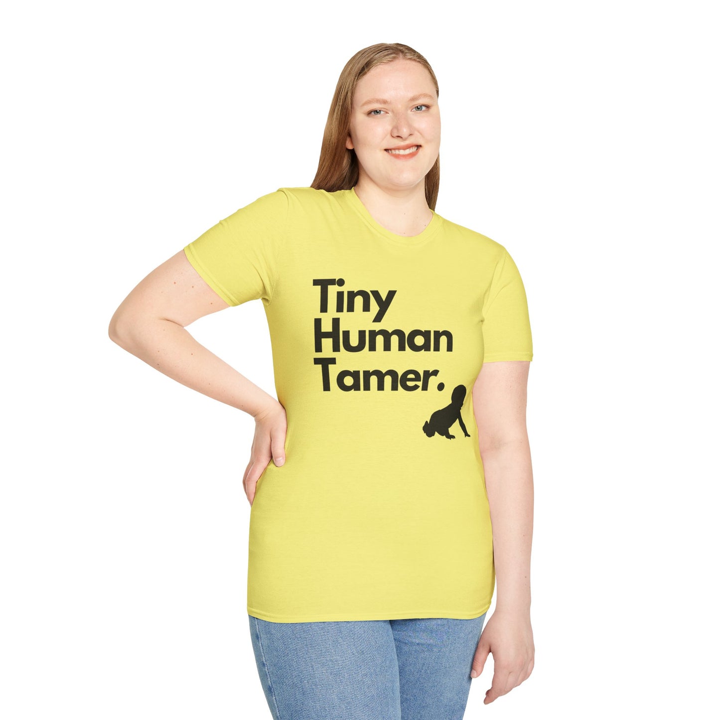 Tiny Human Tamer W/ Black Design - Unisex Softstyle T-Shirt