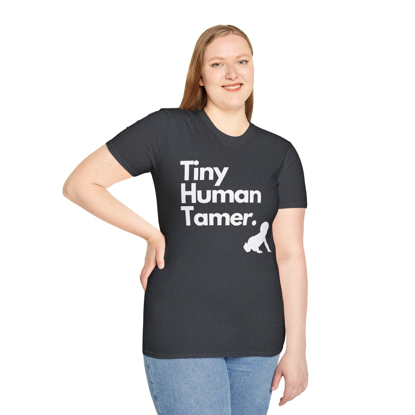 Tiny Human Tamer W/ White Design - Unisex Softstyle T-Shirt