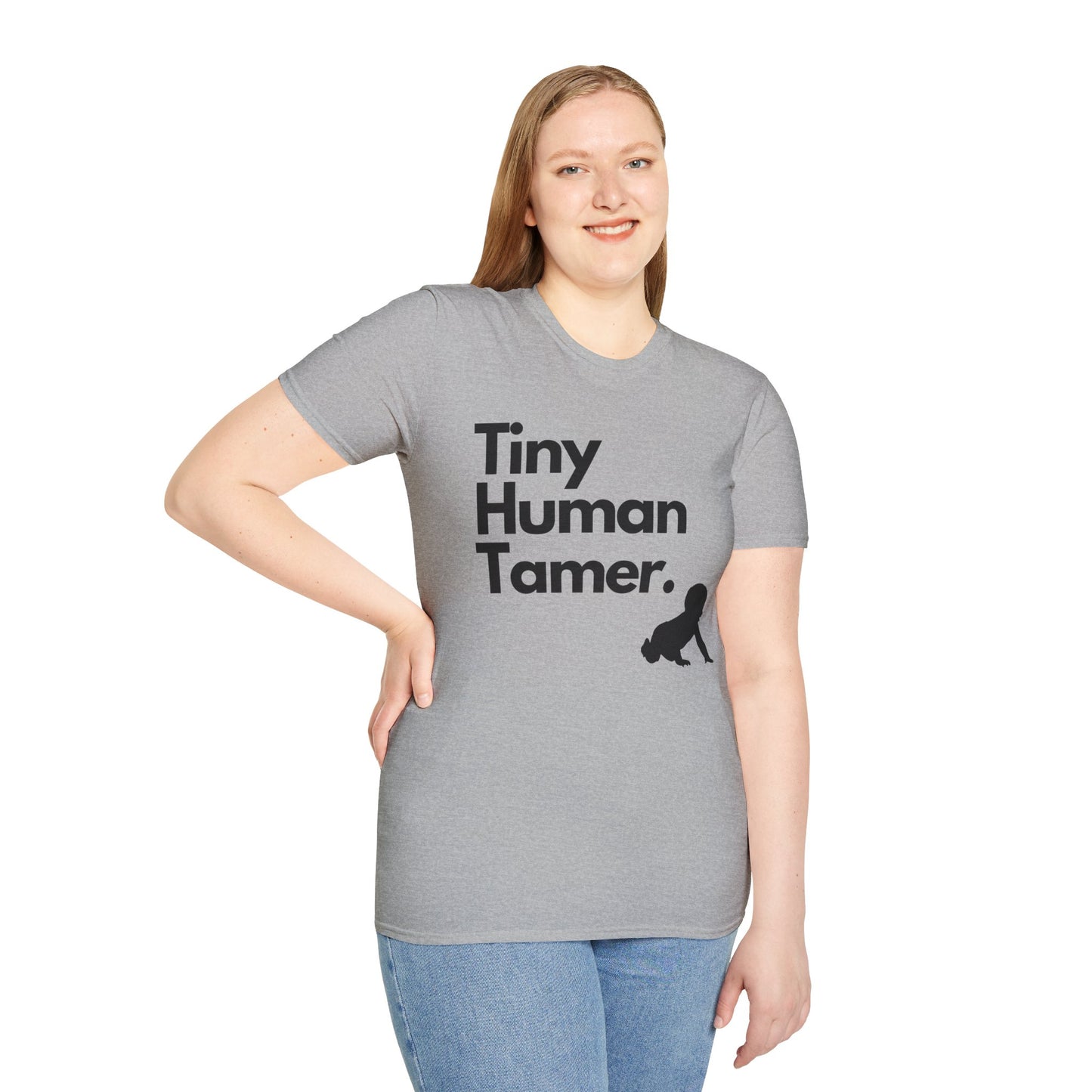 Tiny Human Tamer W/ Black Design - Unisex Softstyle T-Shirt