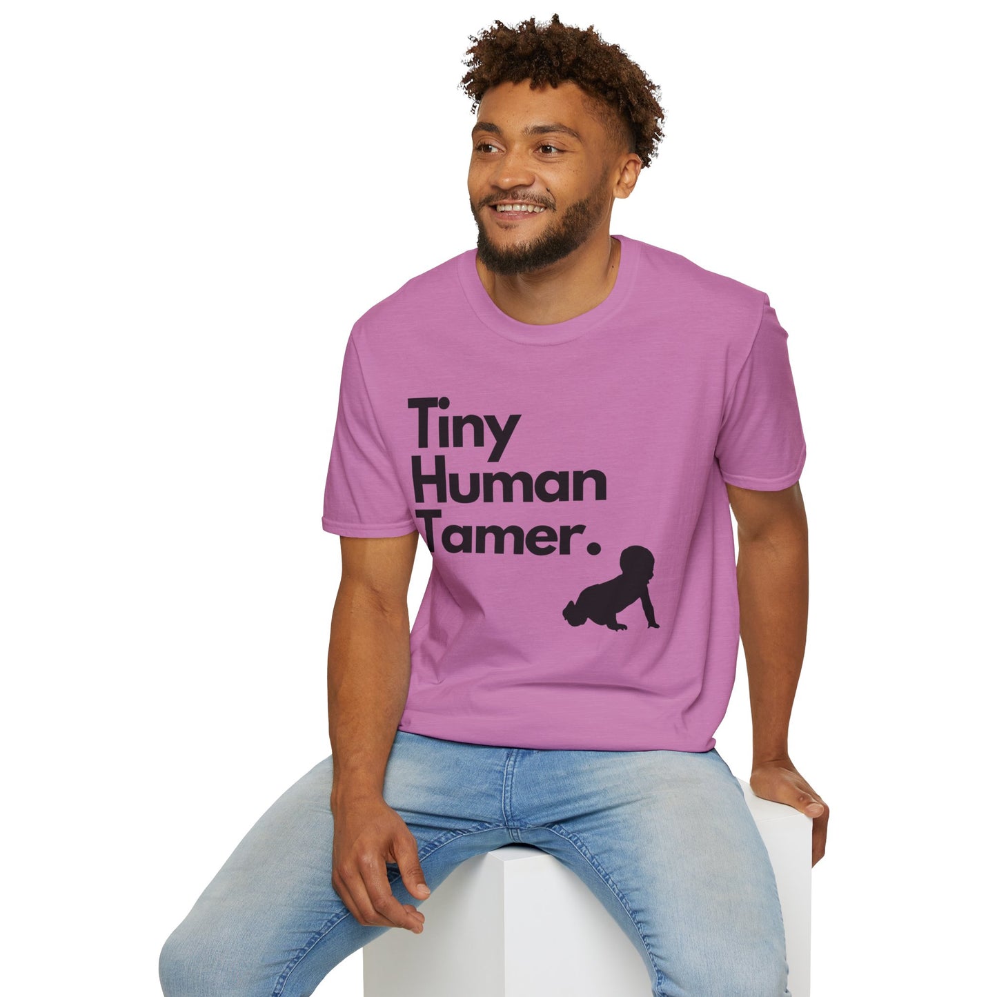 Tiny Human Tamer W/ Black Design - Unisex Softstyle T-Shirt