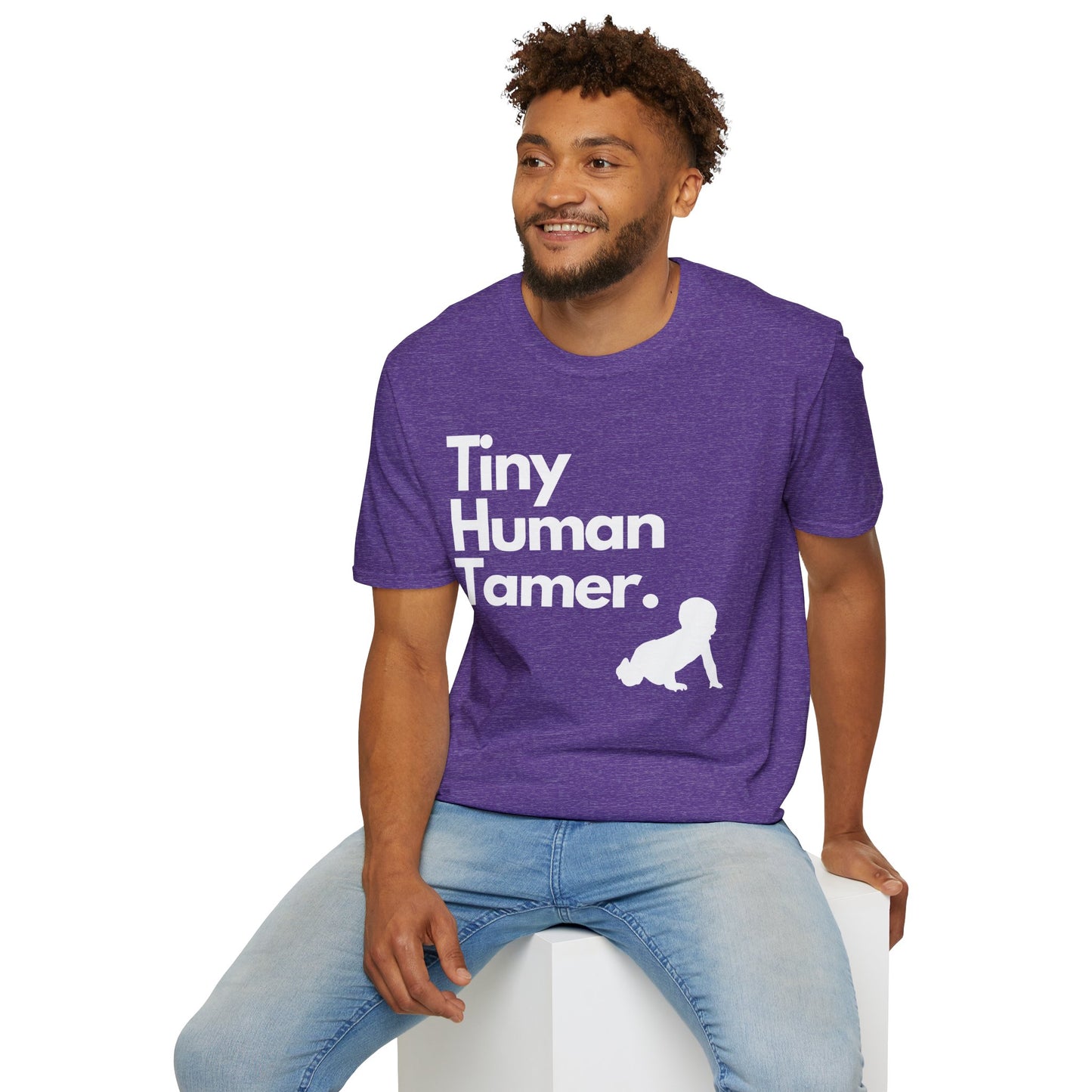 Tiny Human Tamer W/ White Design - Unisex Softstyle T-Shirt