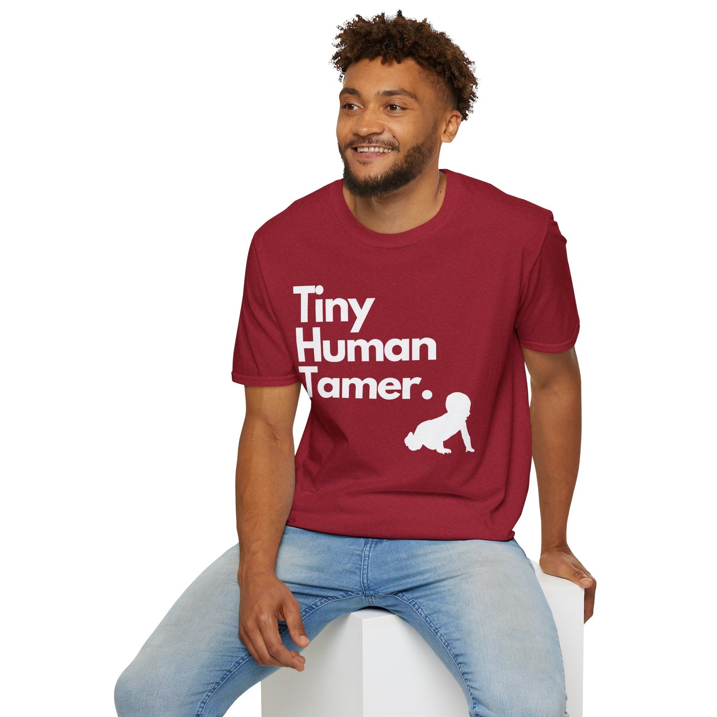 Tiny Human Tamer W/ White Design - Unisex Softstyle T-Shirt
