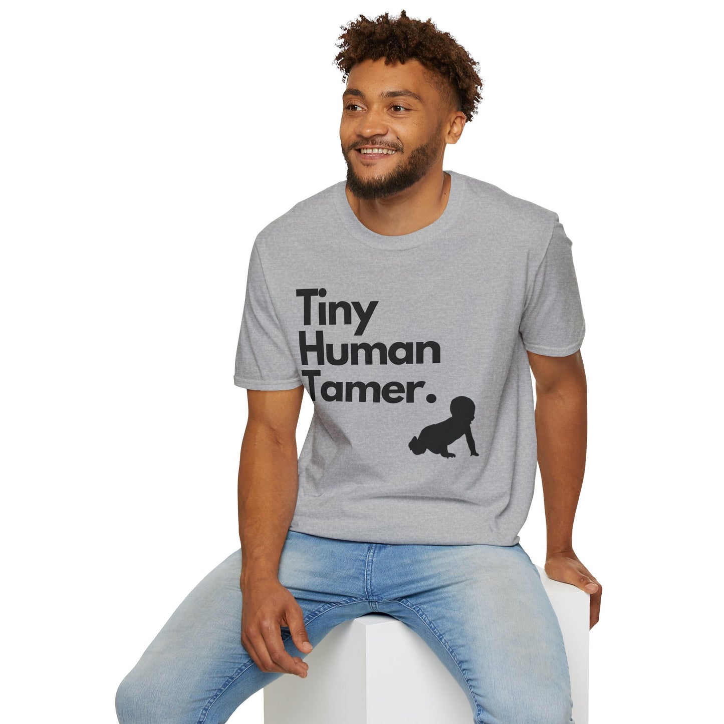 Tiny Human Tamer W/ Black Design - Unisex Softstyle T-Shirt