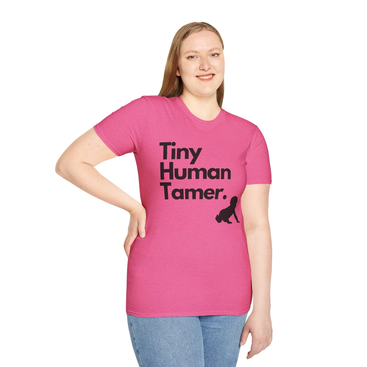 Tiny Human Tamer W/ Black Design - Unisex Softstyle T-Shirt