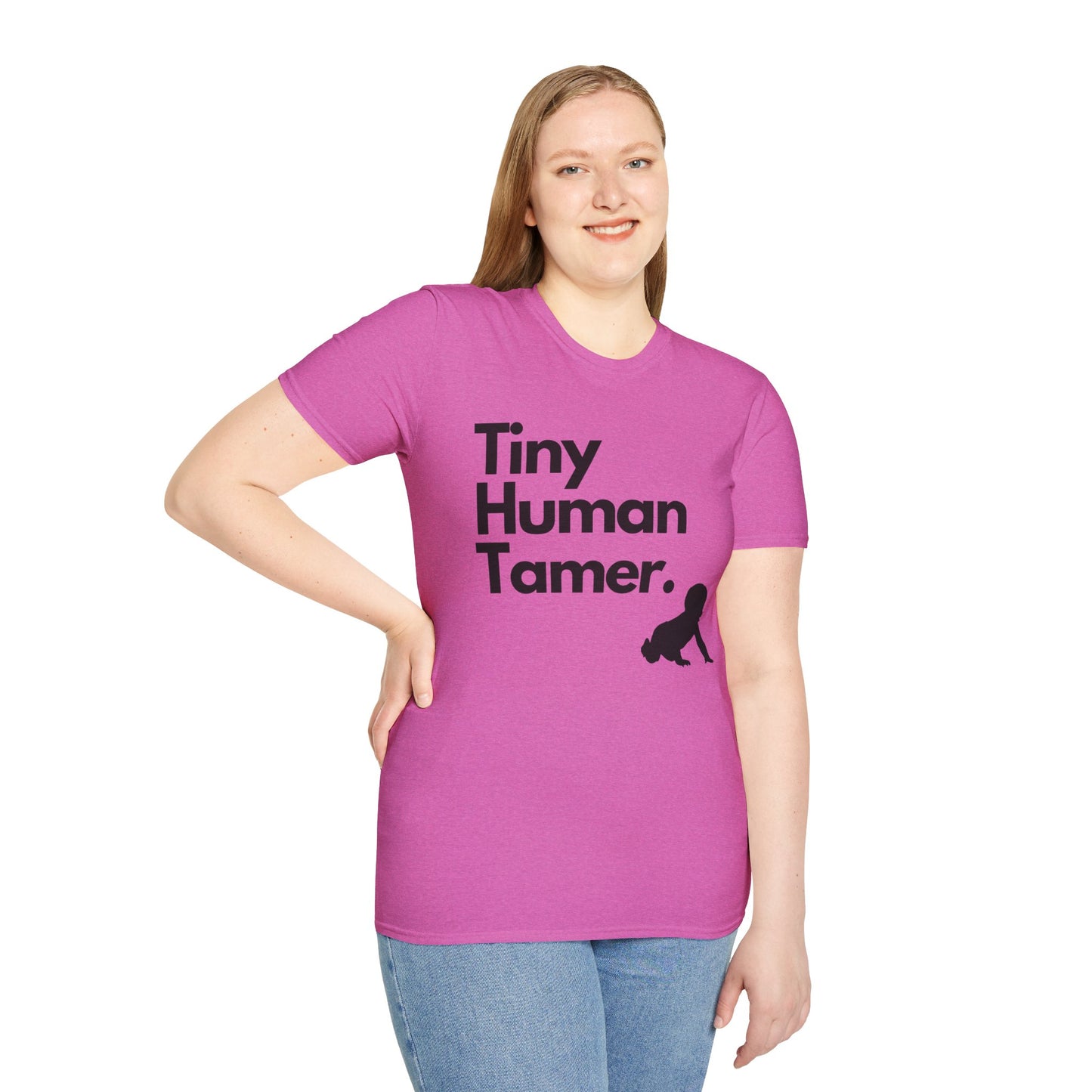 Tiny Human Tamer W/ Black Design - Unisex Softstyle T-Shirt