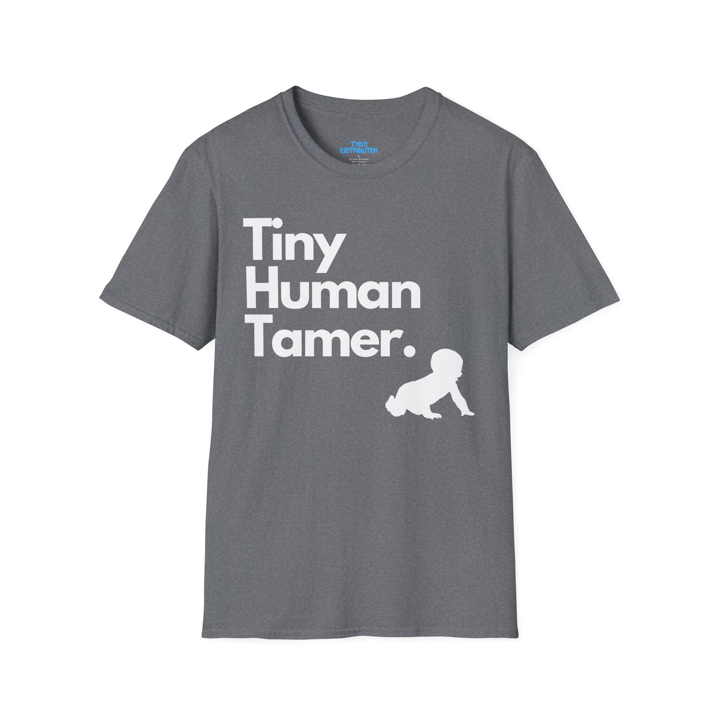 Tiny Human Tamer W/ White Design - Unisex Softstyle T-Shirt