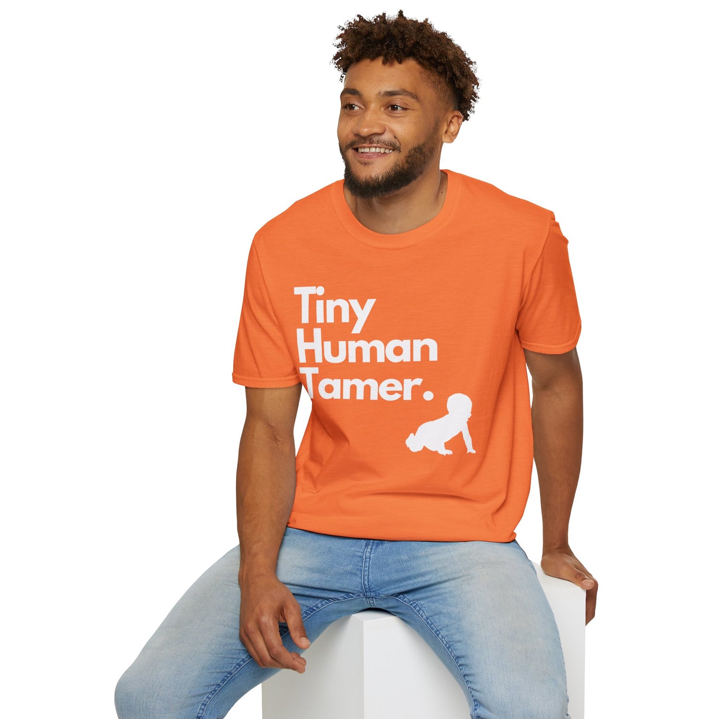 Tiny Human Tamer W/ White Design - Unisex Softstyle T-Shirt