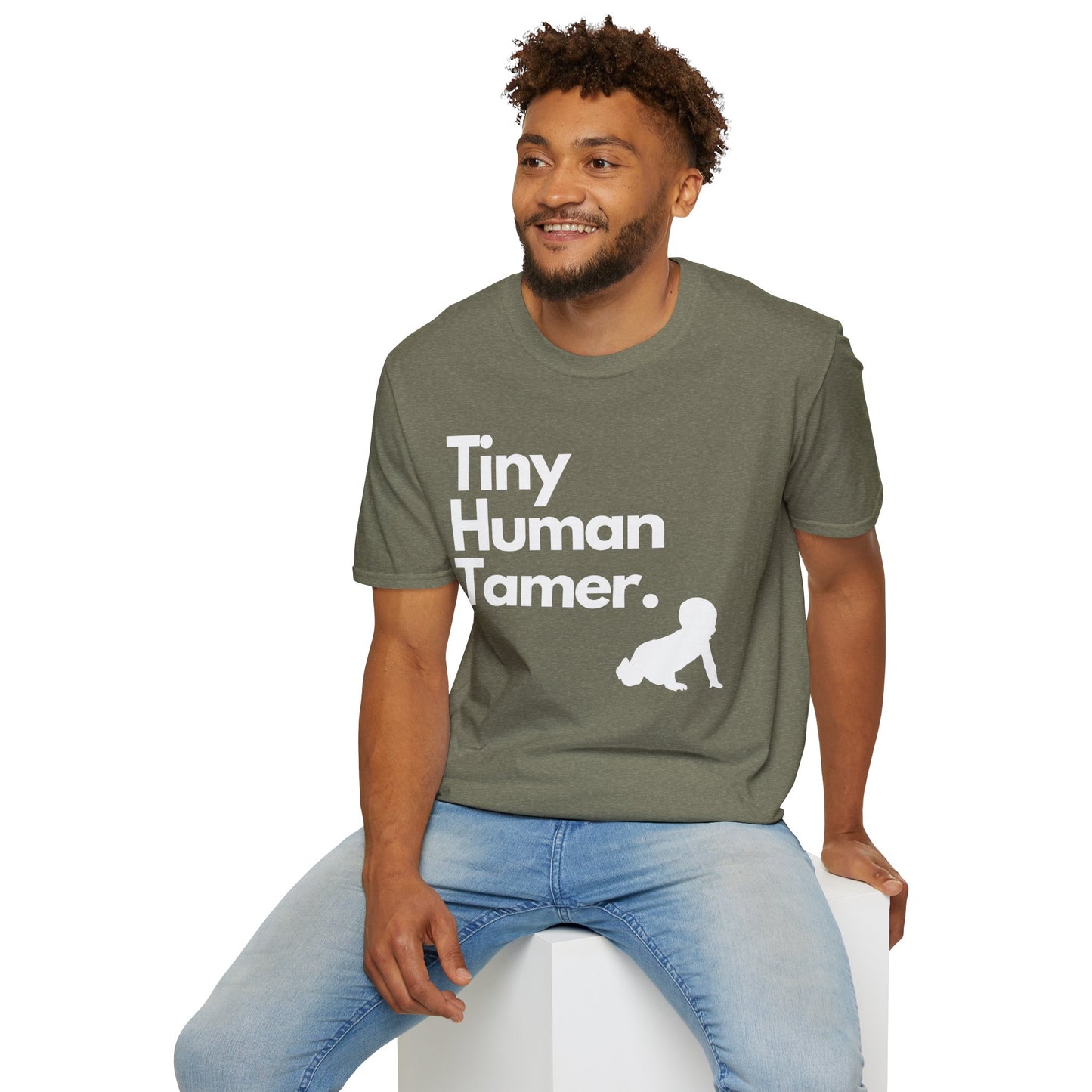 Tiny Human Tamer W/ White Design - Unisex Softstyle T-Shirt