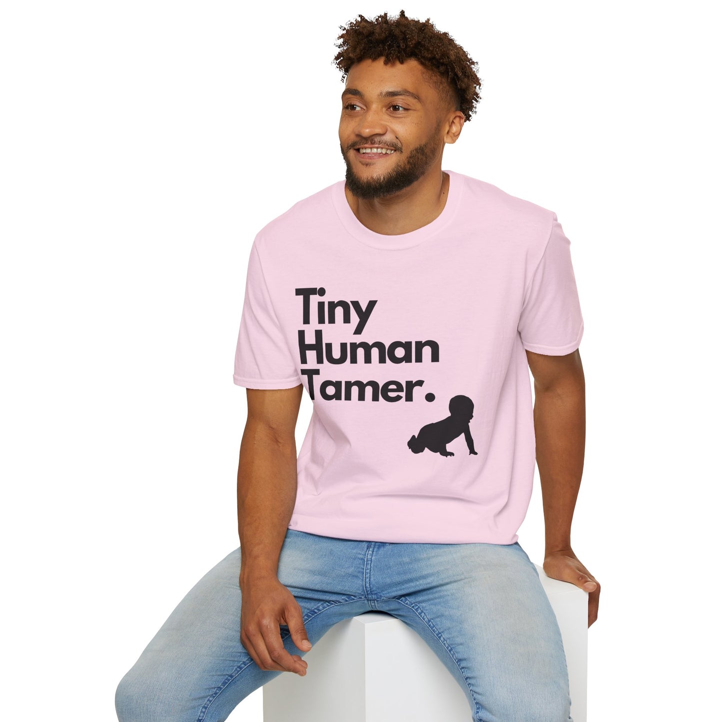 Tiny Human Tamer W/ Black Design - Unisex Softstyle T-Shirt