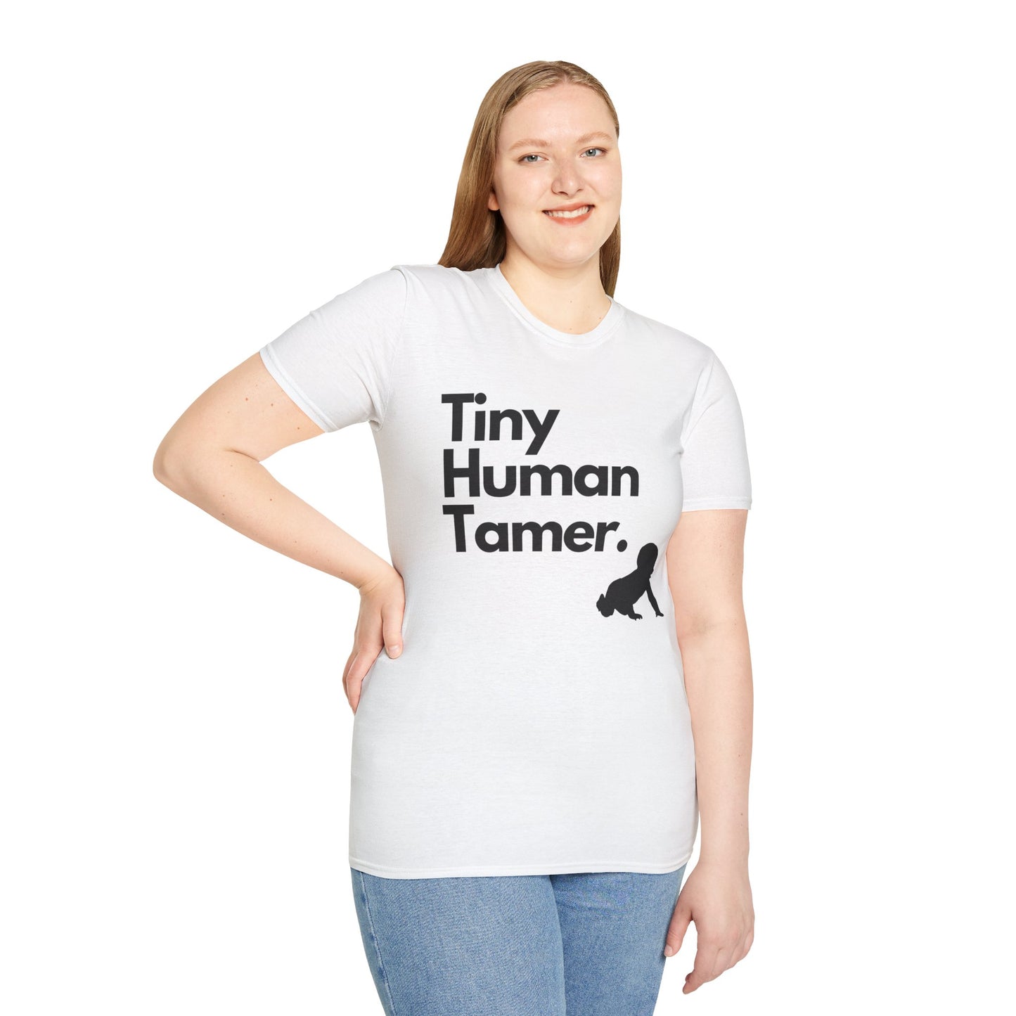 Tiny Human Tamer W/ Black Design - Unisex Softstyle T-Shirt