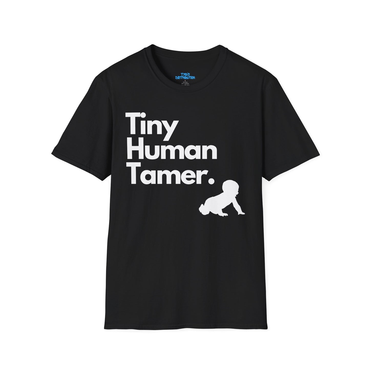 Tiny Human Tamer W/ White Design - Unisex Softstyle T-Shirt