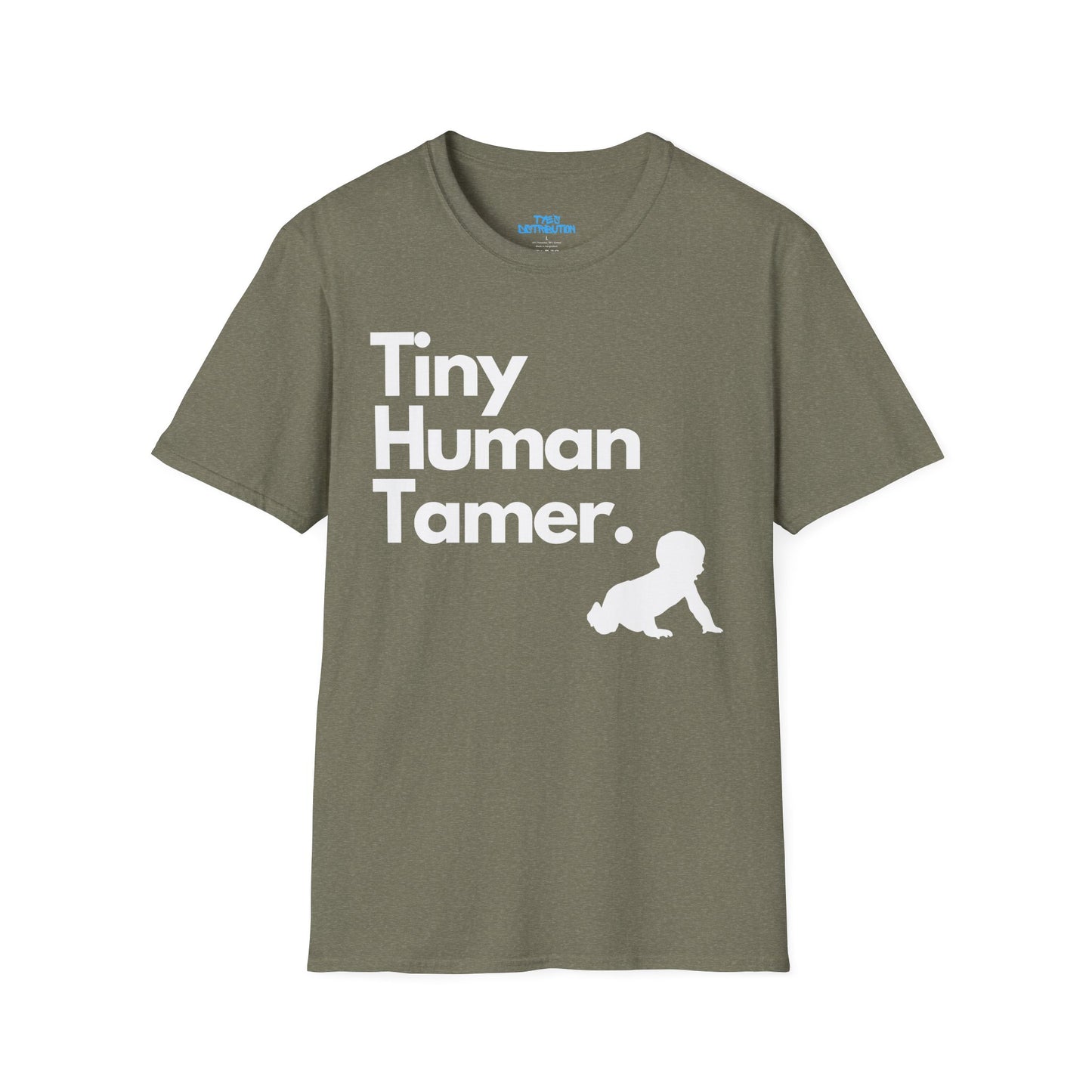 Tiny Human Tamer W/ White Design - Unisex Softstyle T-Shirt